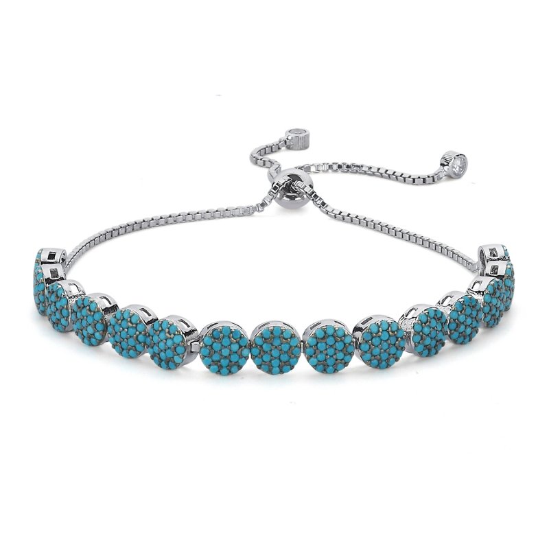 Nano Turquoise Adjustable Sliding Bracelet - B101560