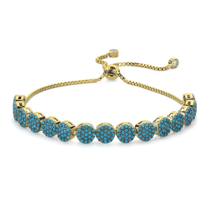 Nano Turquoise Adjustable Sliding Bracelet - B101560