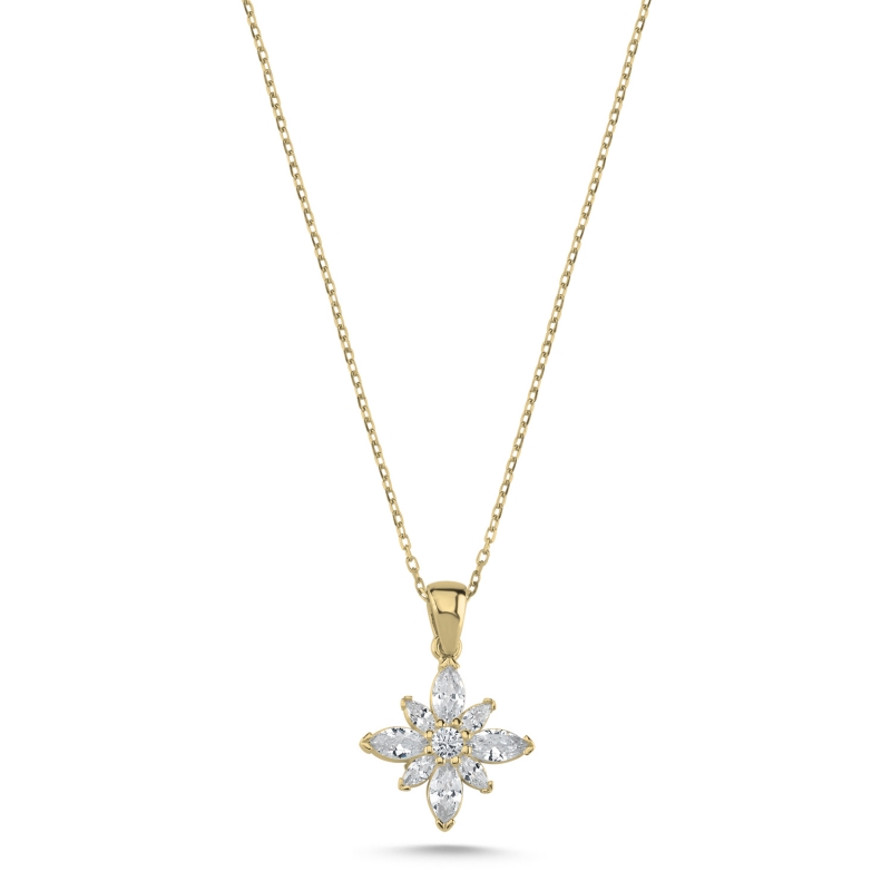 Lotus Flower Marquise CZ Necklace - N101598