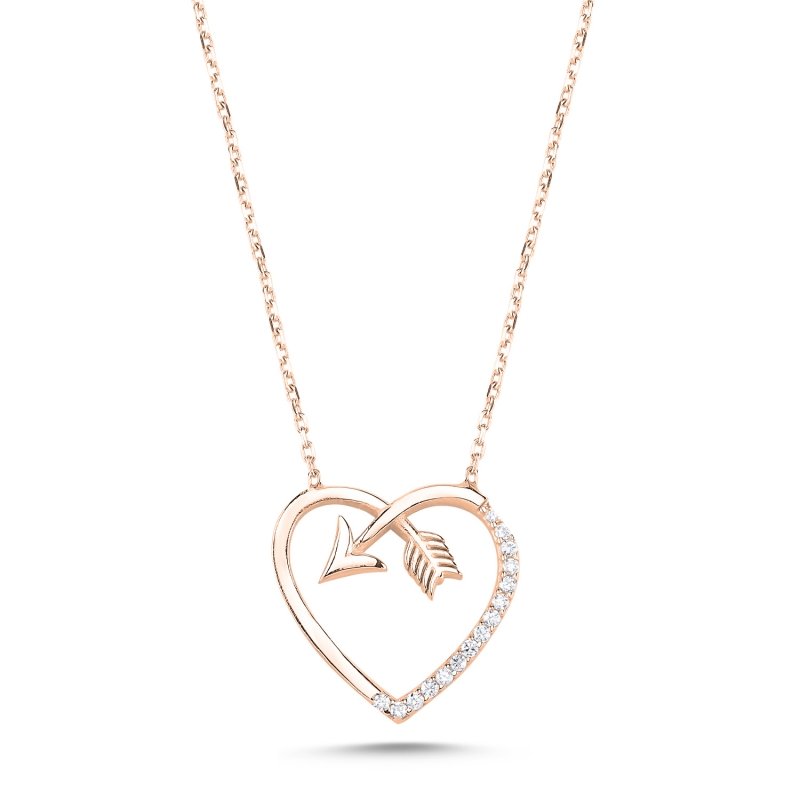 Heart & Arrow CZ Necklace - N101638