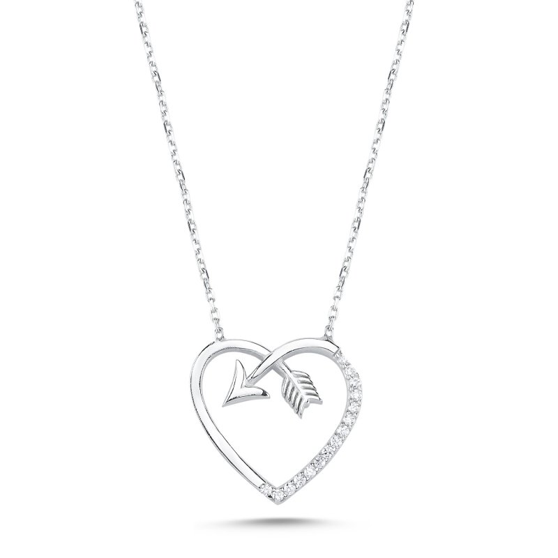 Heart & Arrow CZ Necklace - N101638