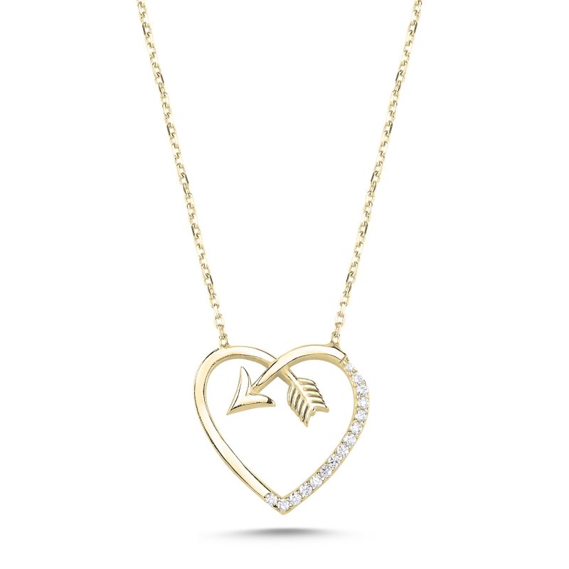 Heart & Arrow CZ Necklace - N101638