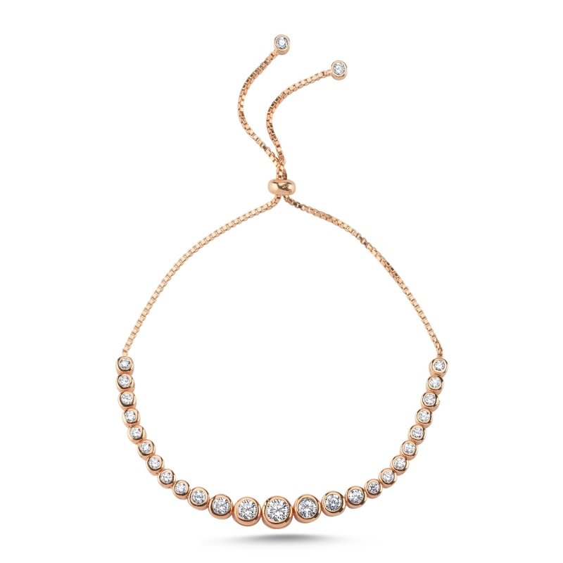 Tennis CZ Adjustable Sliding Bracelet - B101642