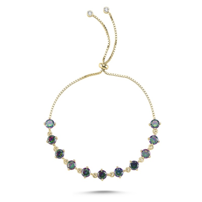 Tennis 5mm Mystic Topaz CZ Adjustable Sliding Bracelet - B101646