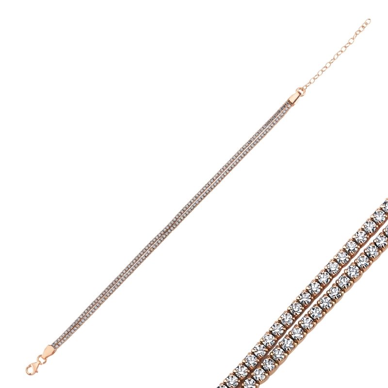 Tennis 2 Line 1.5mm CZ Bracelet - B101675