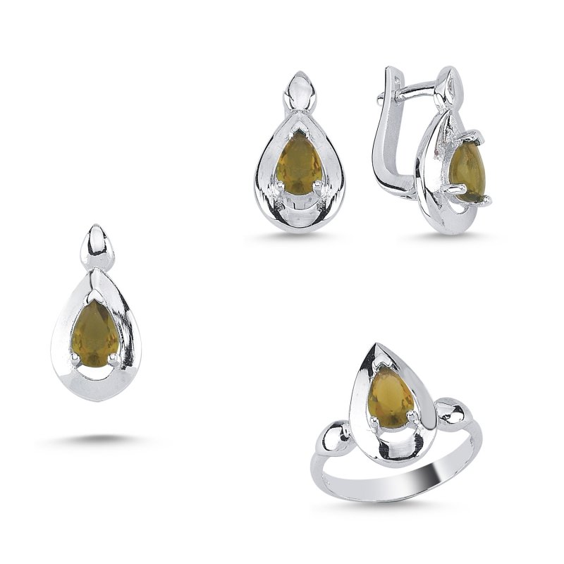 Solitaire Teardrop CZ Set - S101702