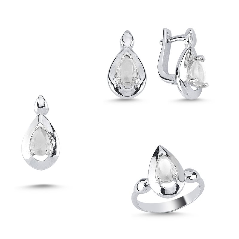 Solitaire Teardrop CZ Set - S101703