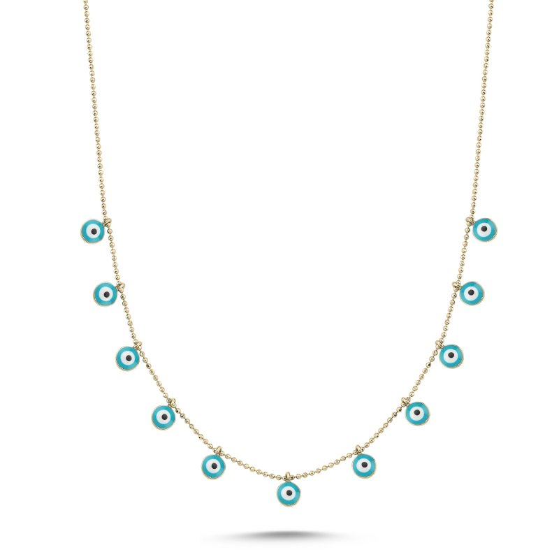 Evil Eye Enamel Charm Necklace - N101857