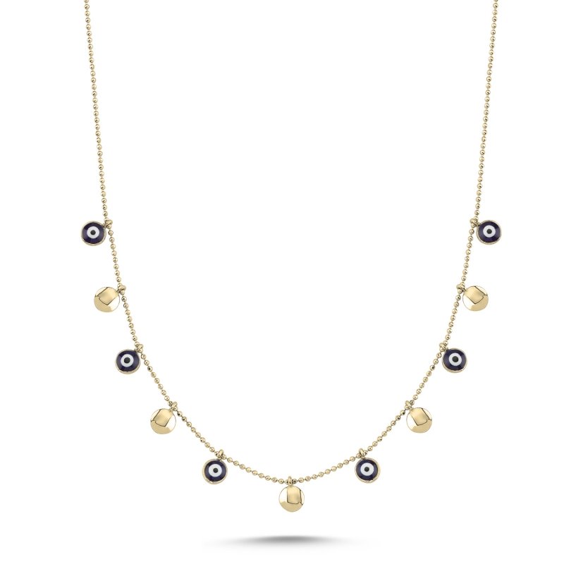 Evil Eye Enamel Charm Necklace - N101859