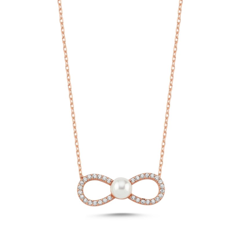 Infinity & Pearl CZ Necklace - N101862