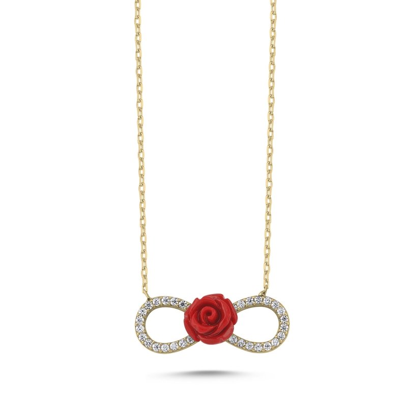 Infinity & Rose CZ Necklace - N101863