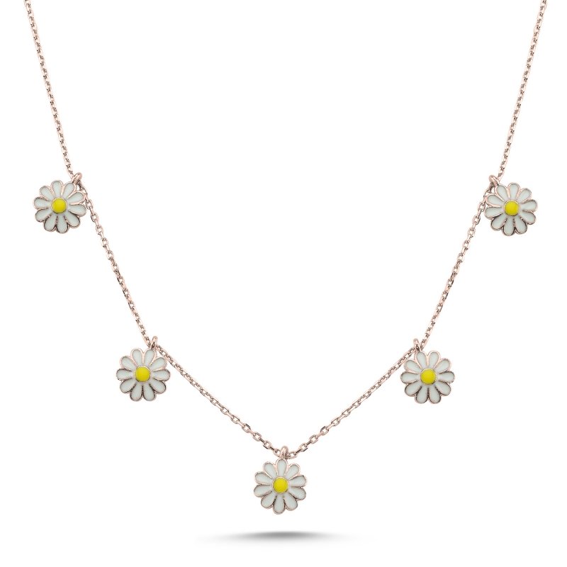 Daisy Enamel Dangle Charm Necklace - N101904