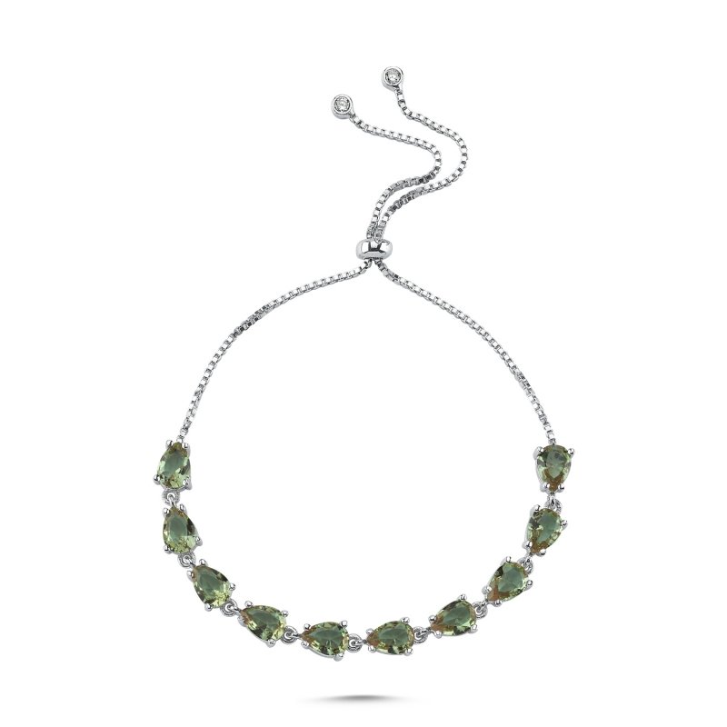 Teardrop Zultanite CZ Tennis Adjustable Sliding Bracelet - B101953