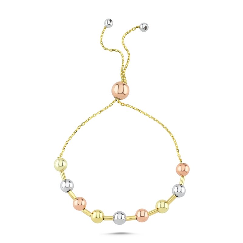 Tricolor Ball Adjustable Sliding Bracelet - B101991