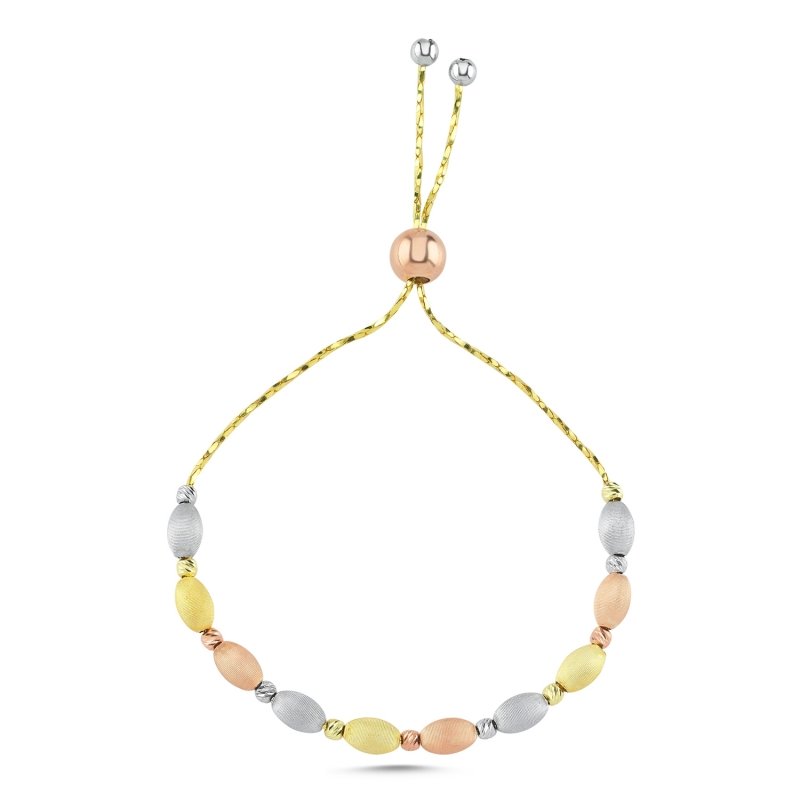 Tricolor Ball Adjustable Sliding Bracelet - B101992