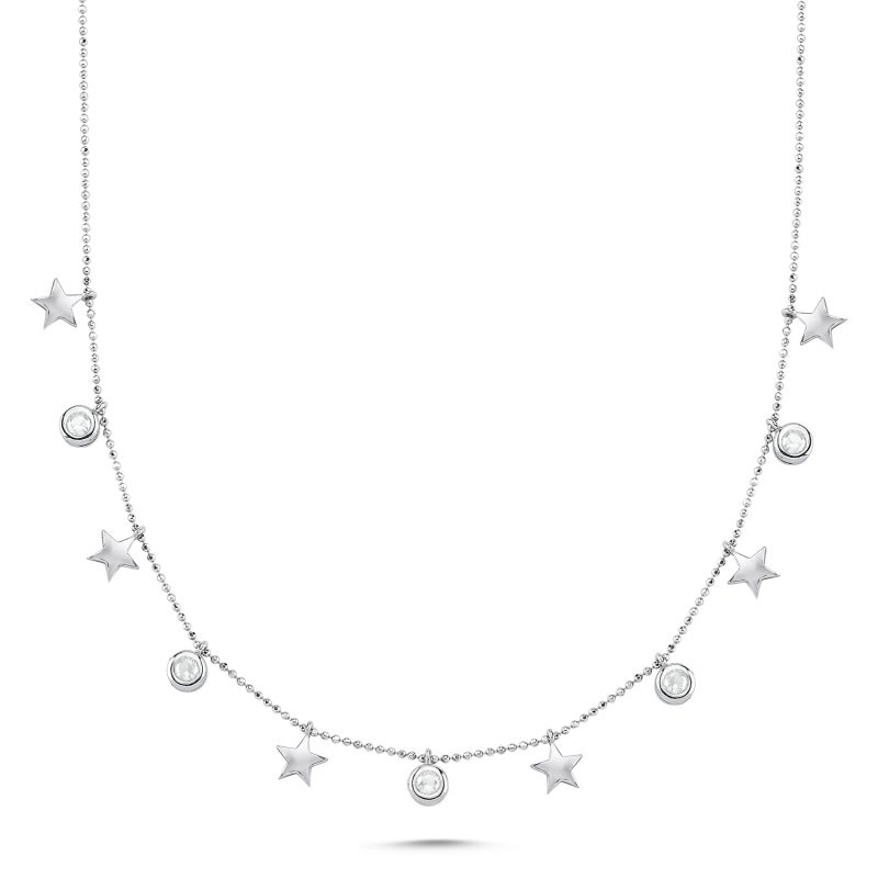 Star & CZ Charm Necklace - N102034