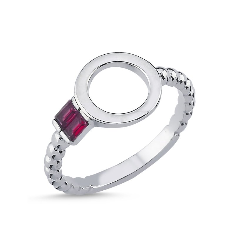 Baguette Ruby CZ Ring - R102112