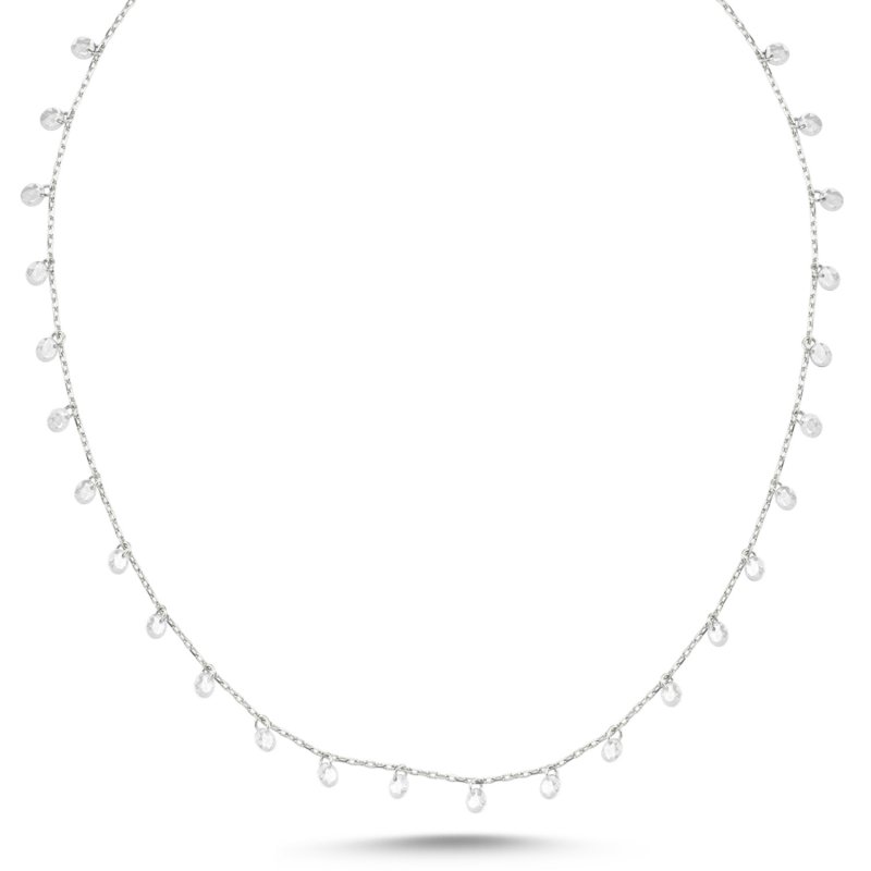 Round CZ Dangle Necklace - N102149