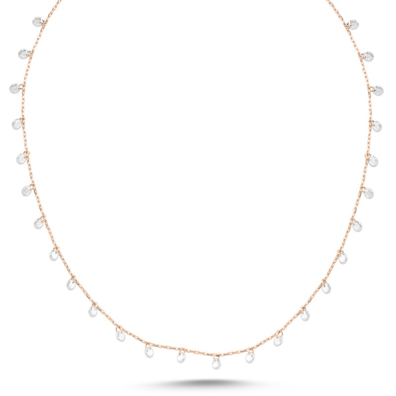 Round CZ Dangle Necklace - N102149