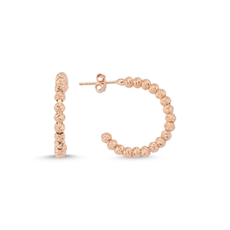 Diamond Cut Ball Hoop Earrings - E102171