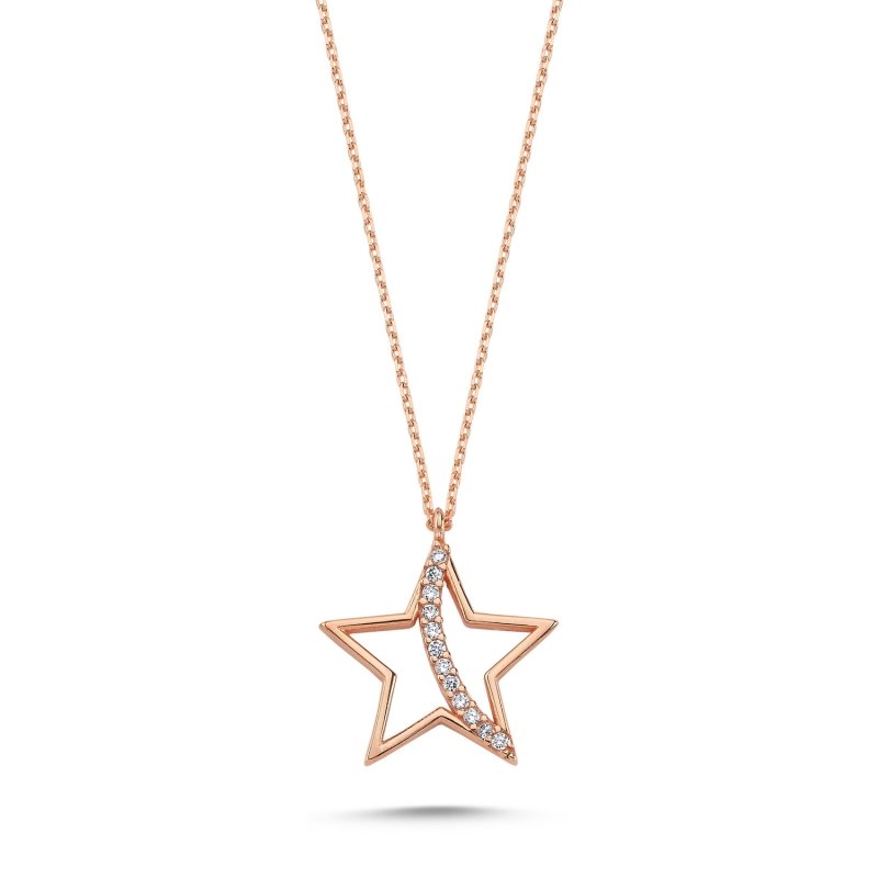 Star & Arabic Alif Letter CZ Necklace - N102220