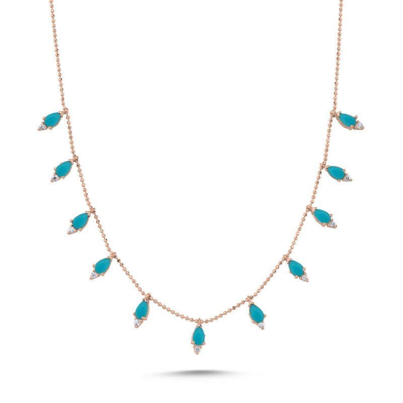 Teardrop Nano Turquoise Dangle Charm Necklace - N102350