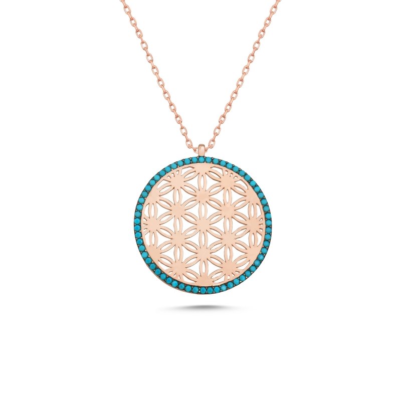 Flower of Life Nano Turquoise Necklace - N102351