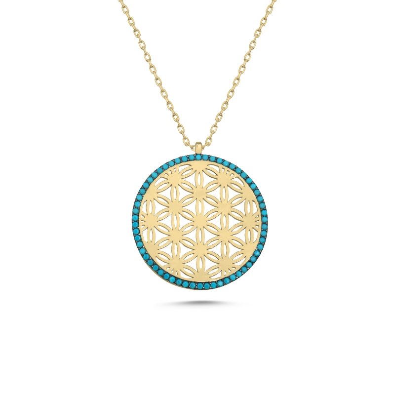 Flower of Life Nano Turquoise Necklace - N102351