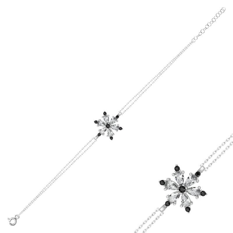 Lotus Flower CZ Bracelet - B102363