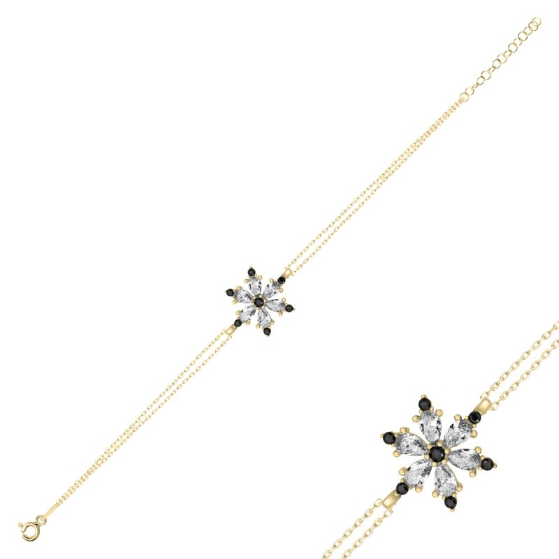 Lotus Flower CZ Bracelet - B102363