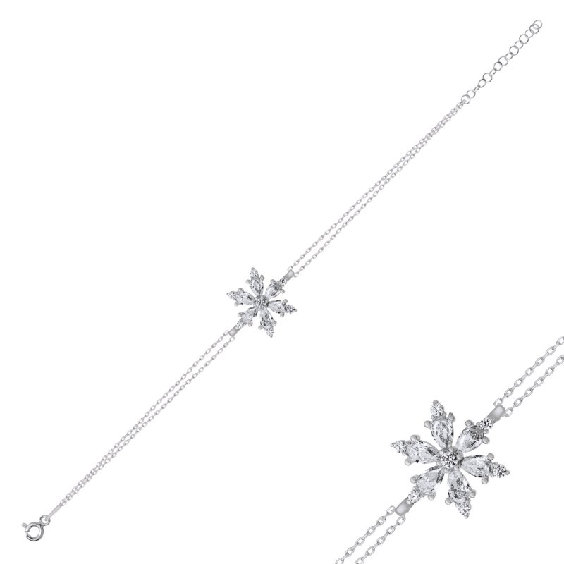Lotus Flower CZ Bracelet - B102364