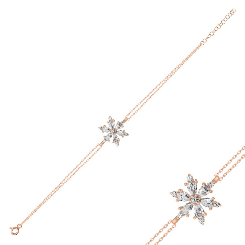 Lotus Flower CZ Bracelet - B102364