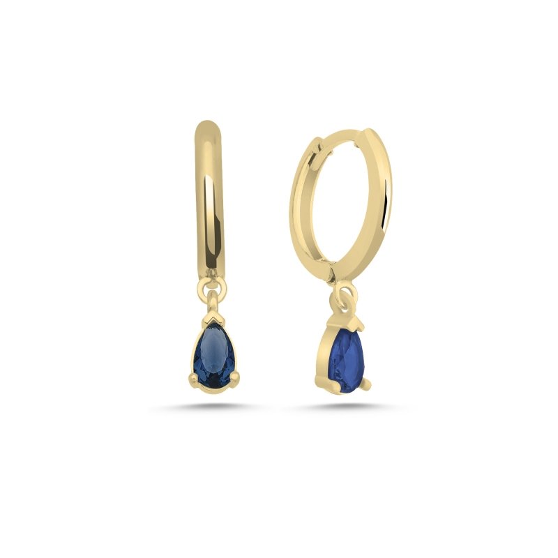 Sapphire CZ Huggie Hoop Earrings - E102380