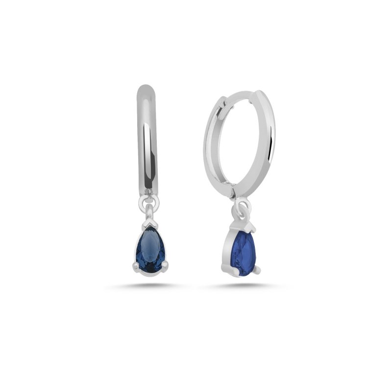 Sapphire CZ Huggie Hoop Earrings - E102380
