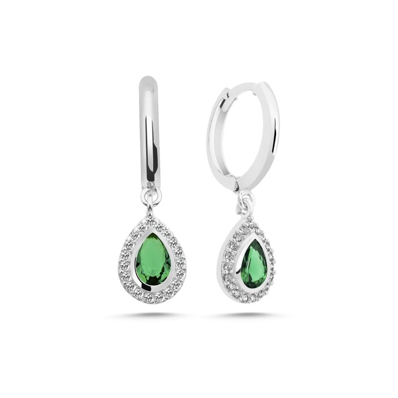 Emerald CZ Huggie Hoop Earrings - E102390
