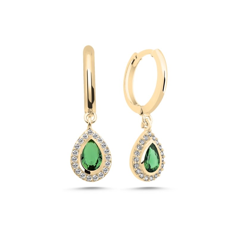 Emerald CZ Huggie Hoop Earrings - E102390