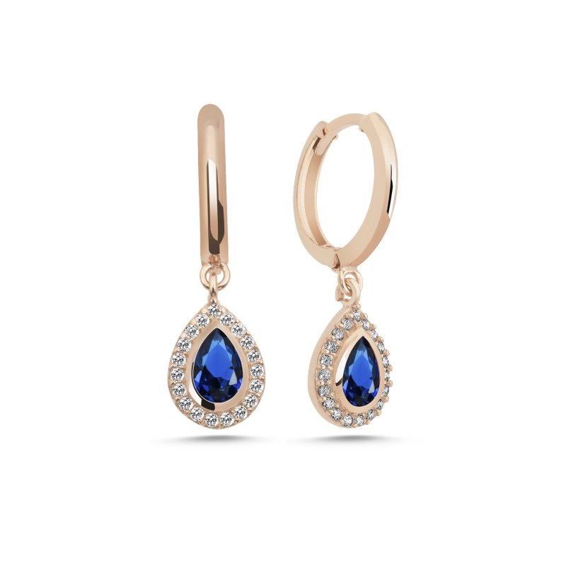 Sapphire CZ Huggie Hoop Earrings - E102393