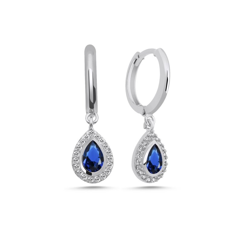 Sapphire CZ Huggie Hoop Earrings - E102393