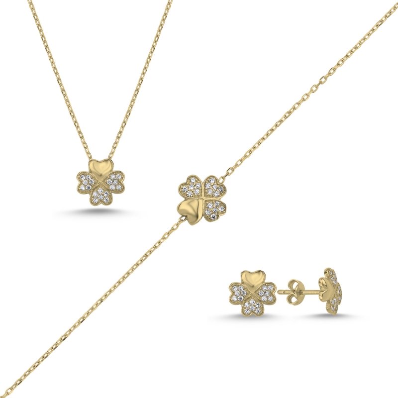 Hearts in Clover CZ Set - S102414