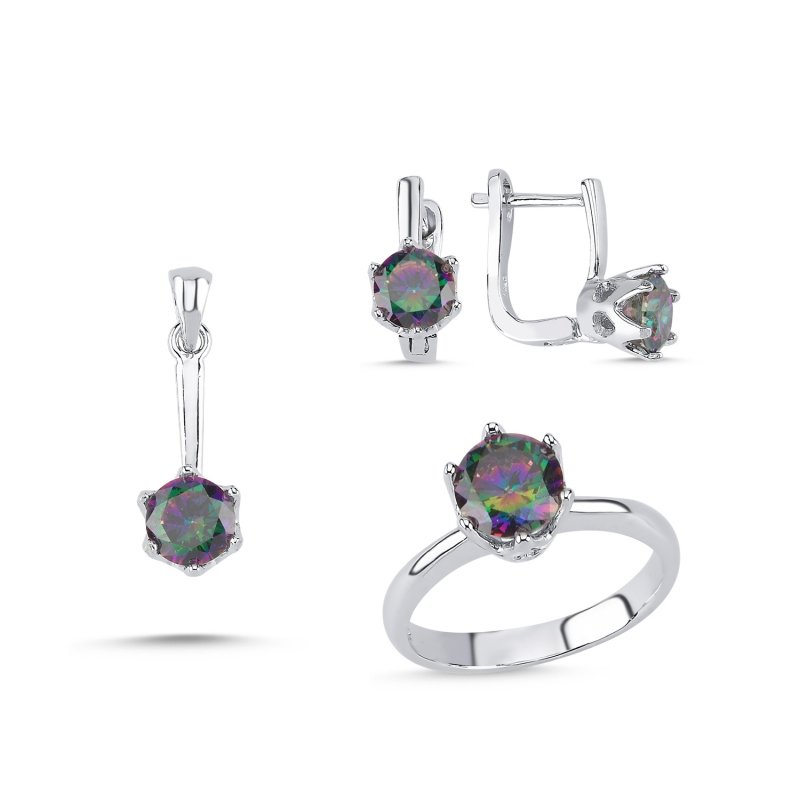 Mystic Topaz CZ Solitaire Set - S102492