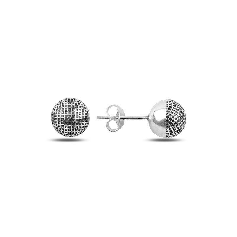 Oxidised 8mm Ball Stud Earrings - E102569