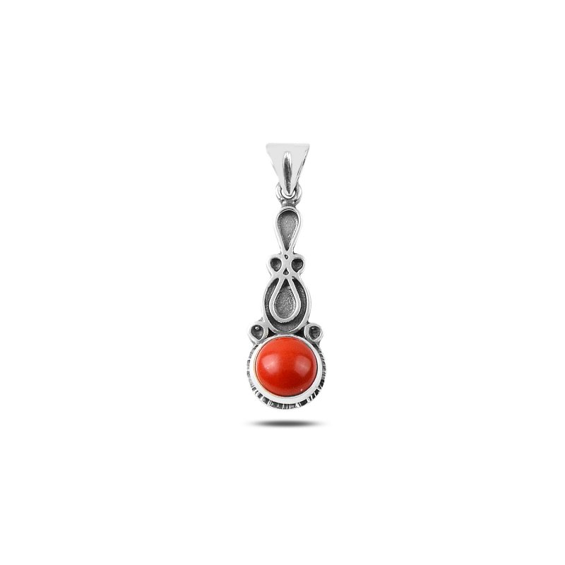 Coral Stone Handmade Pendant - P102573