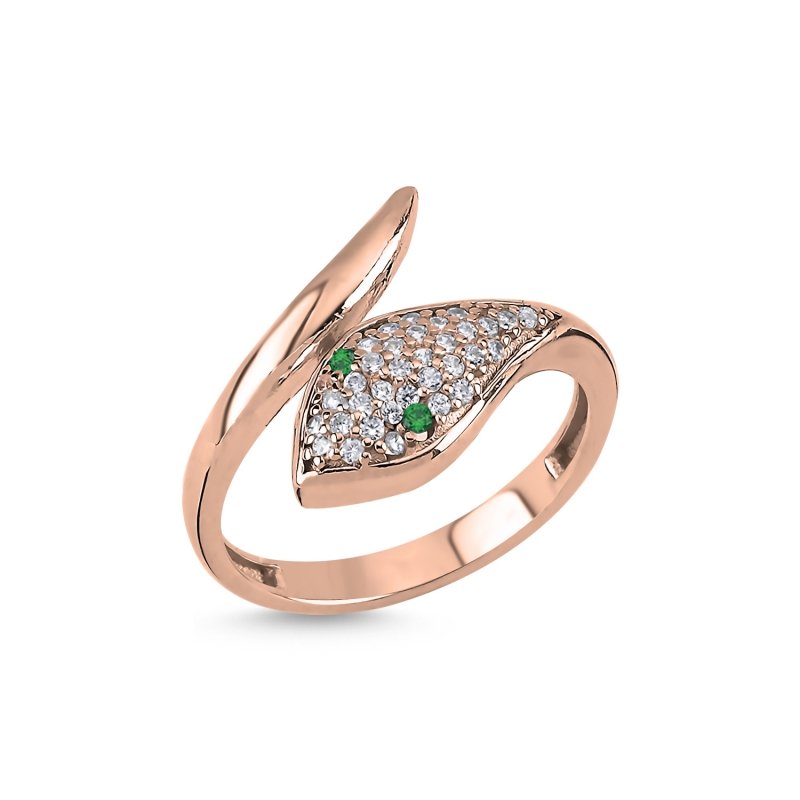 Snake CZ Adjustable Size Ring - R102618
