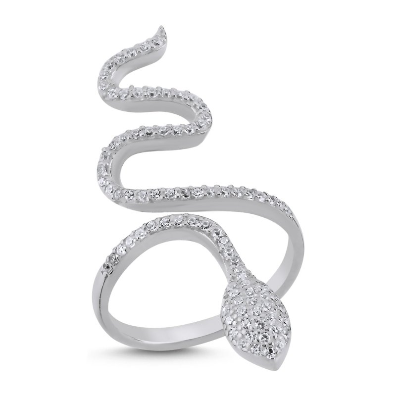 Snake CZ Adjustable Ring Size Bracelet - R102696