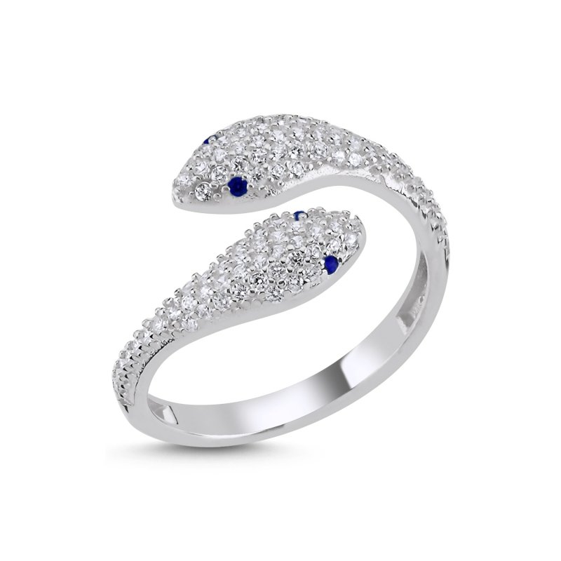 Snake CZ Adjustable Size Ring - R102709
