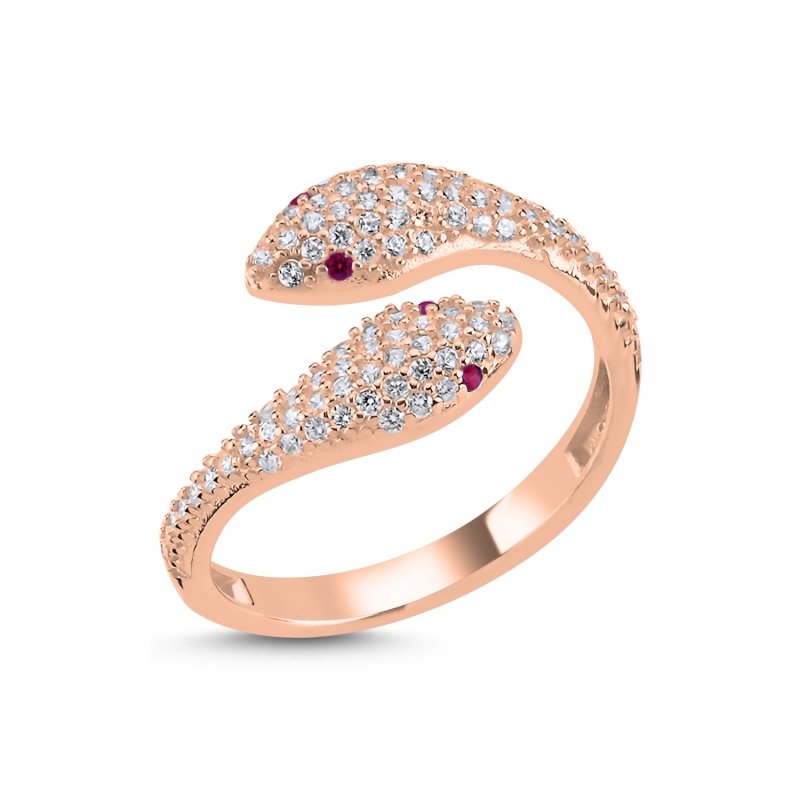 Snake CZ Adjustable Size Ring - R102710