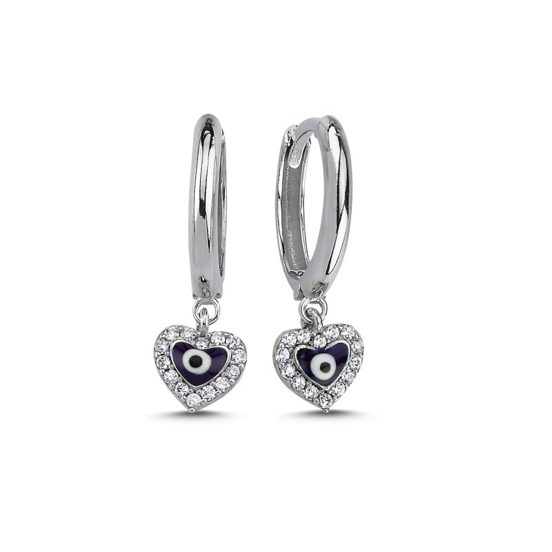 Eye Enamel & CZ Huggie Hoop Earrings - E102778