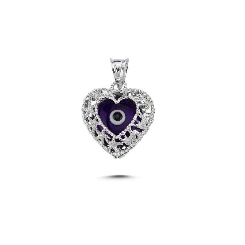 Evil Eye Filigree Heart Pendant - P102792