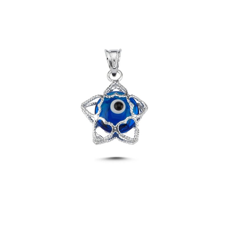 Evil Eye Filigree Heart & Star Pendant - P102795