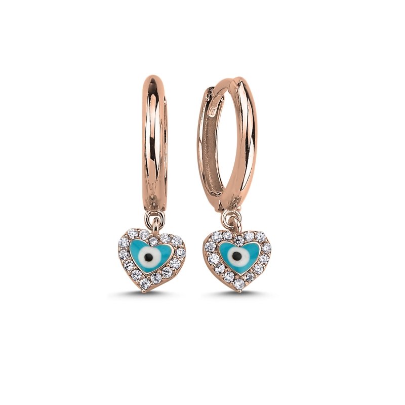 Eye Enamel & CZ Huggie Hoop Earrings - E102814